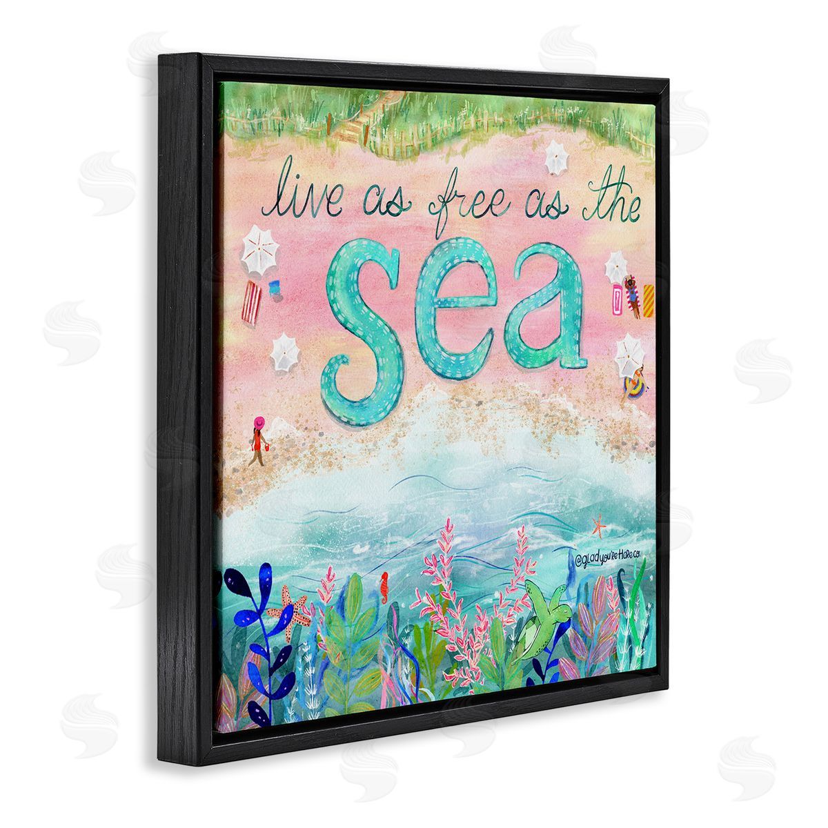 Glad You're Here Co. Live Free As The Sea Canvas Wall Art Print