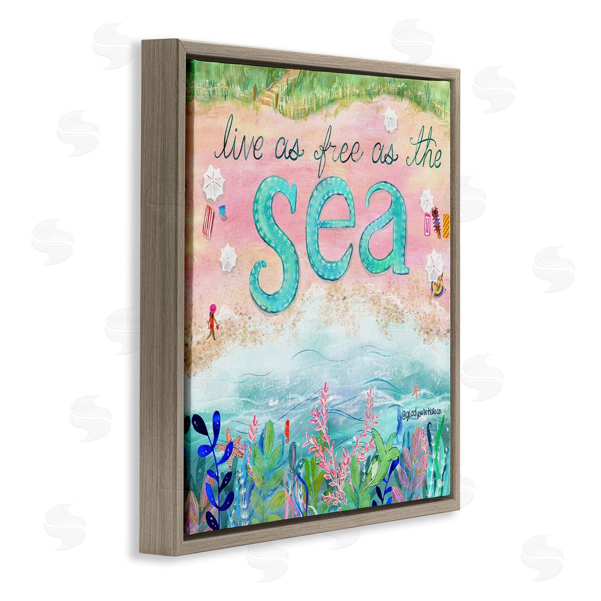 Glad You're Here Co. Live Free As The Sea Canvas Wall Art Print