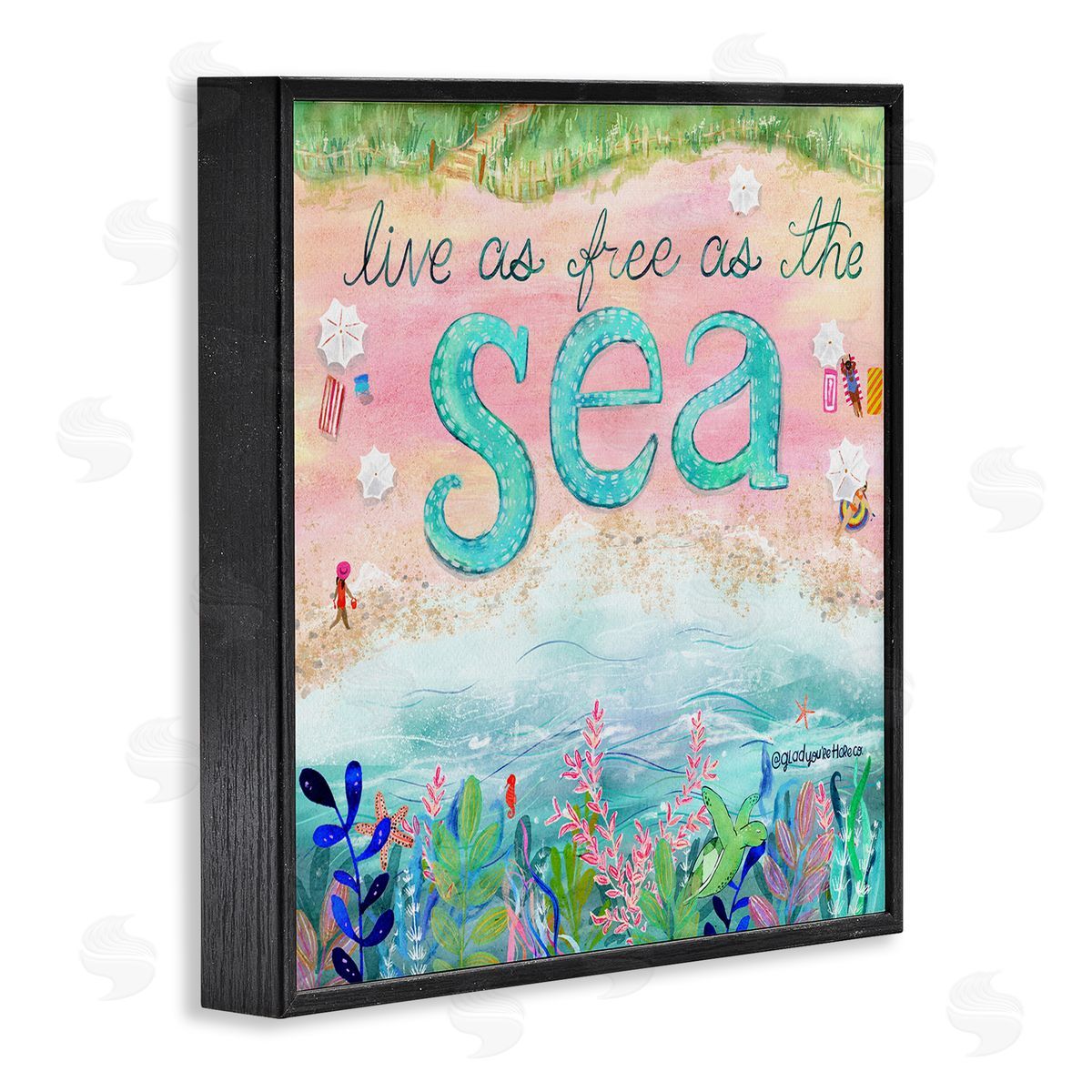 Glad You're Here Co. Live Free As The Sea Canvas Wall Art Print