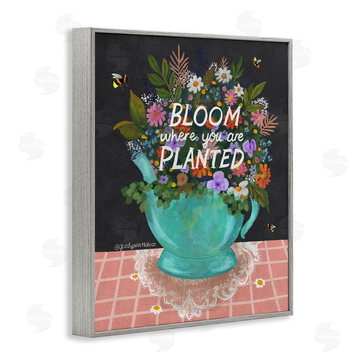 Glad You're Here Co. Bloom Where Planted Bouquet Canvas Wall Art Print