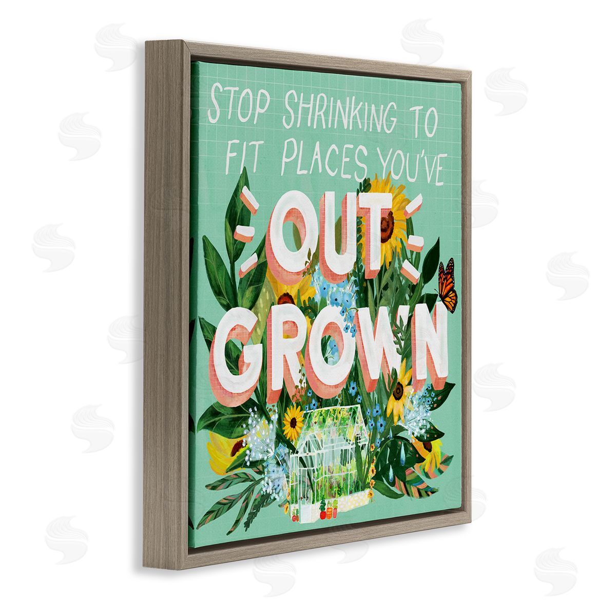 Glad You're Here Co. Stop Shrinking To Places You've Outgrown Canvas Wall Art Print