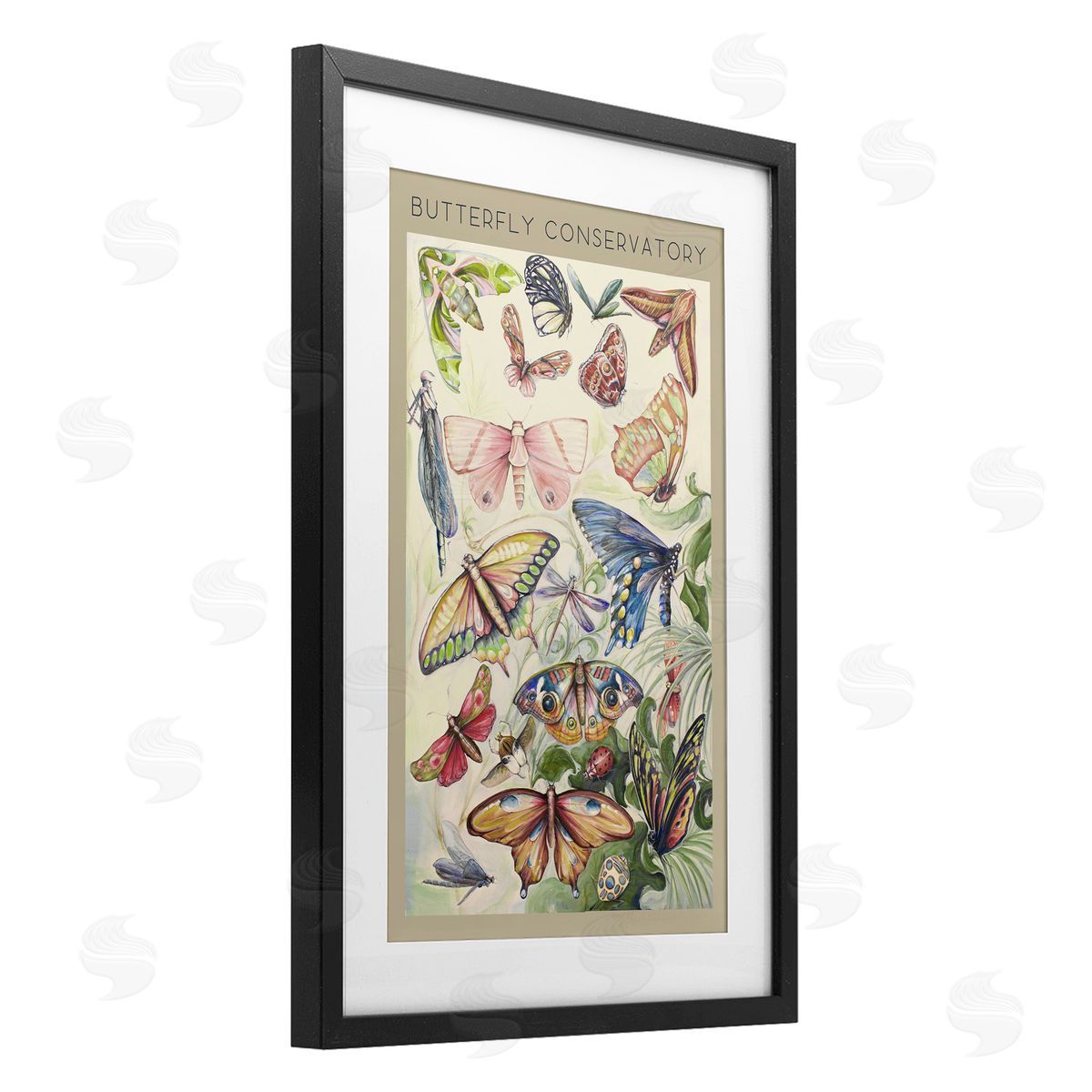 DIANNART Vintage Butterfly Conservatory Canvas Wall Art Print