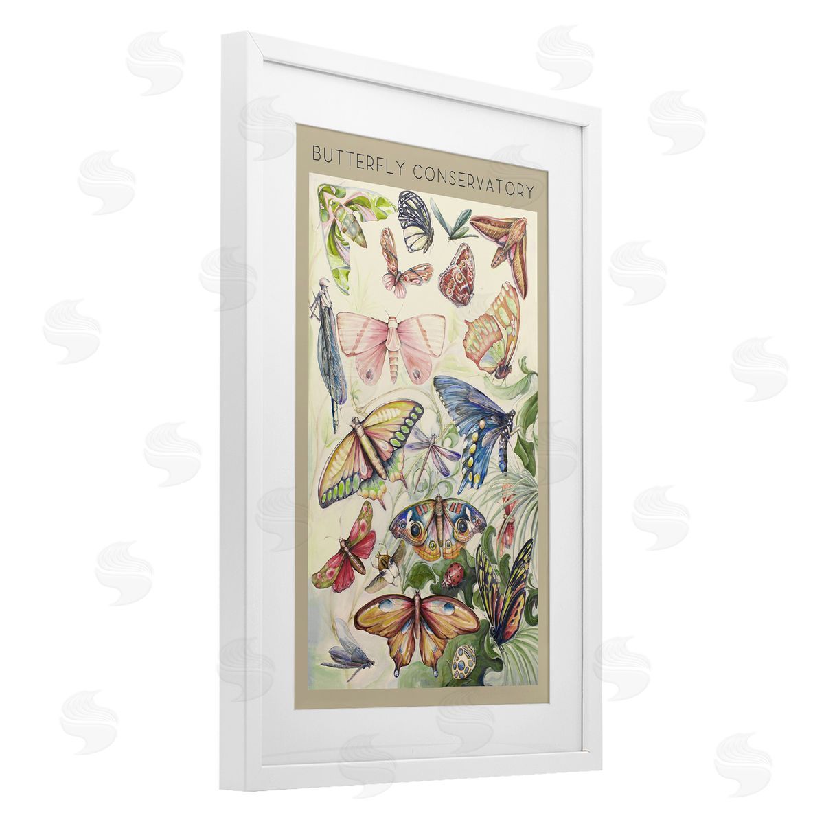 DIANNART Vintage Butterfly Conservatory Canvas Wall Art Print