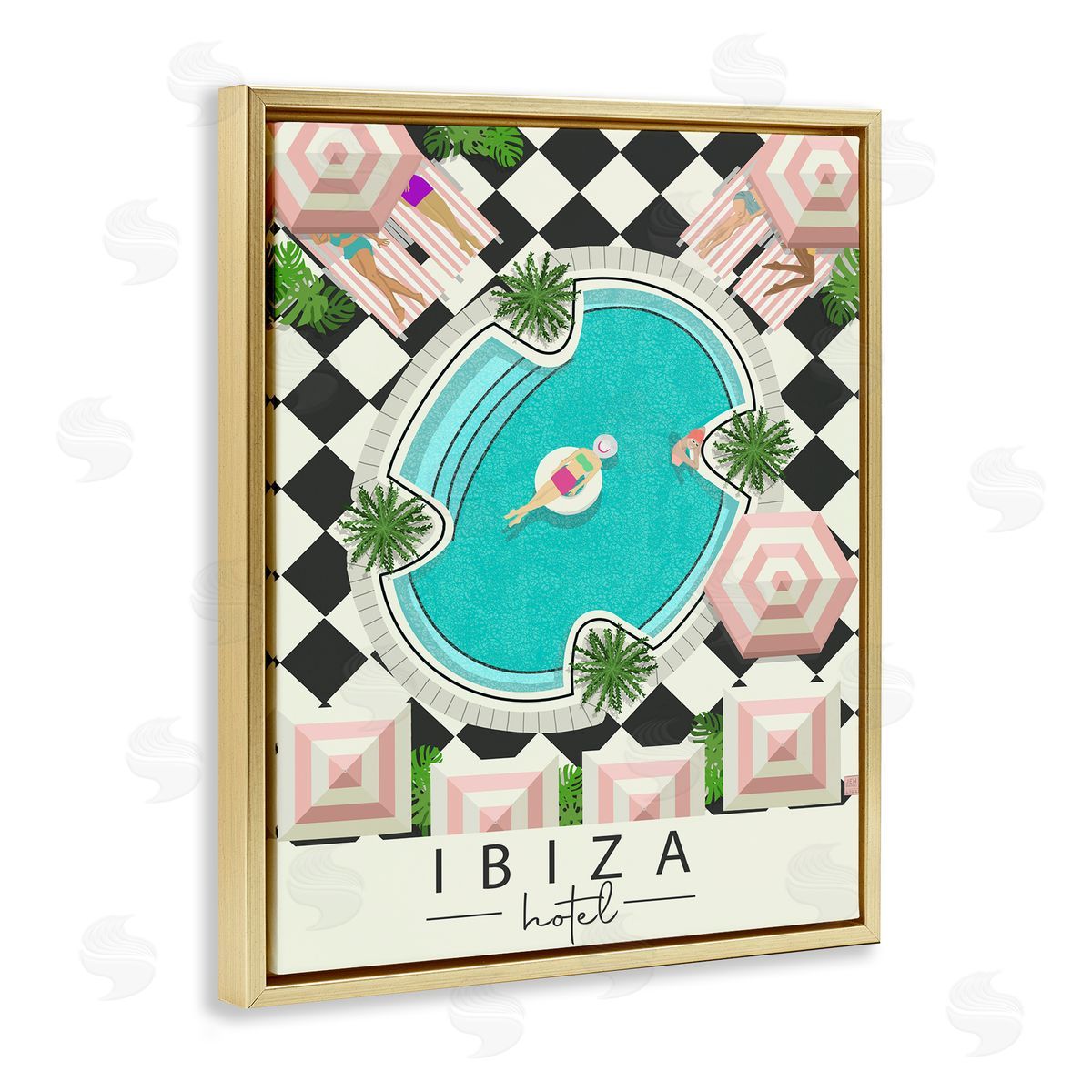 Jen bucheli Ibiza Hotel Pool Canvas Wall Art Print