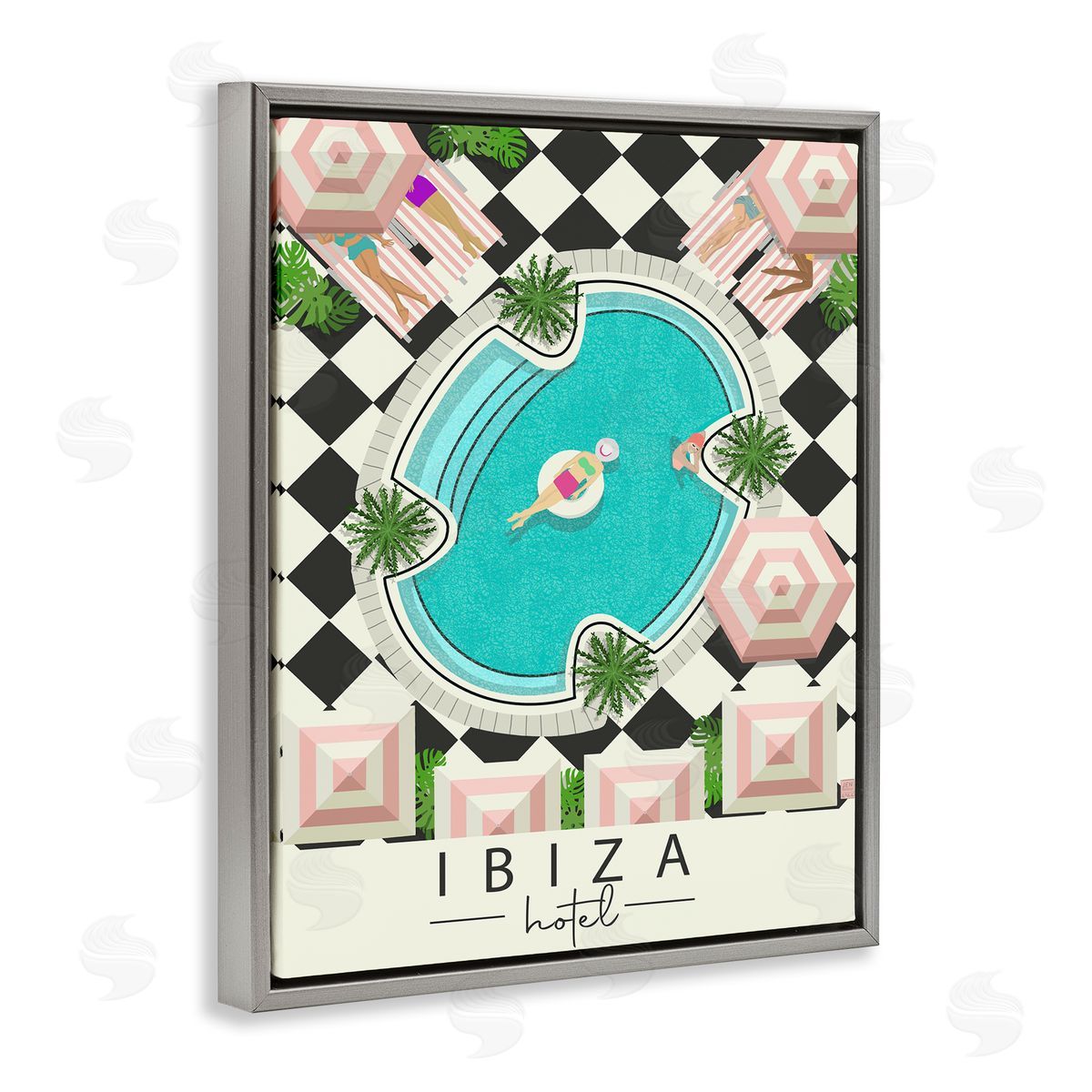 Jen bucheli Ibiza Hotel Pool Canvas Wall Art Print