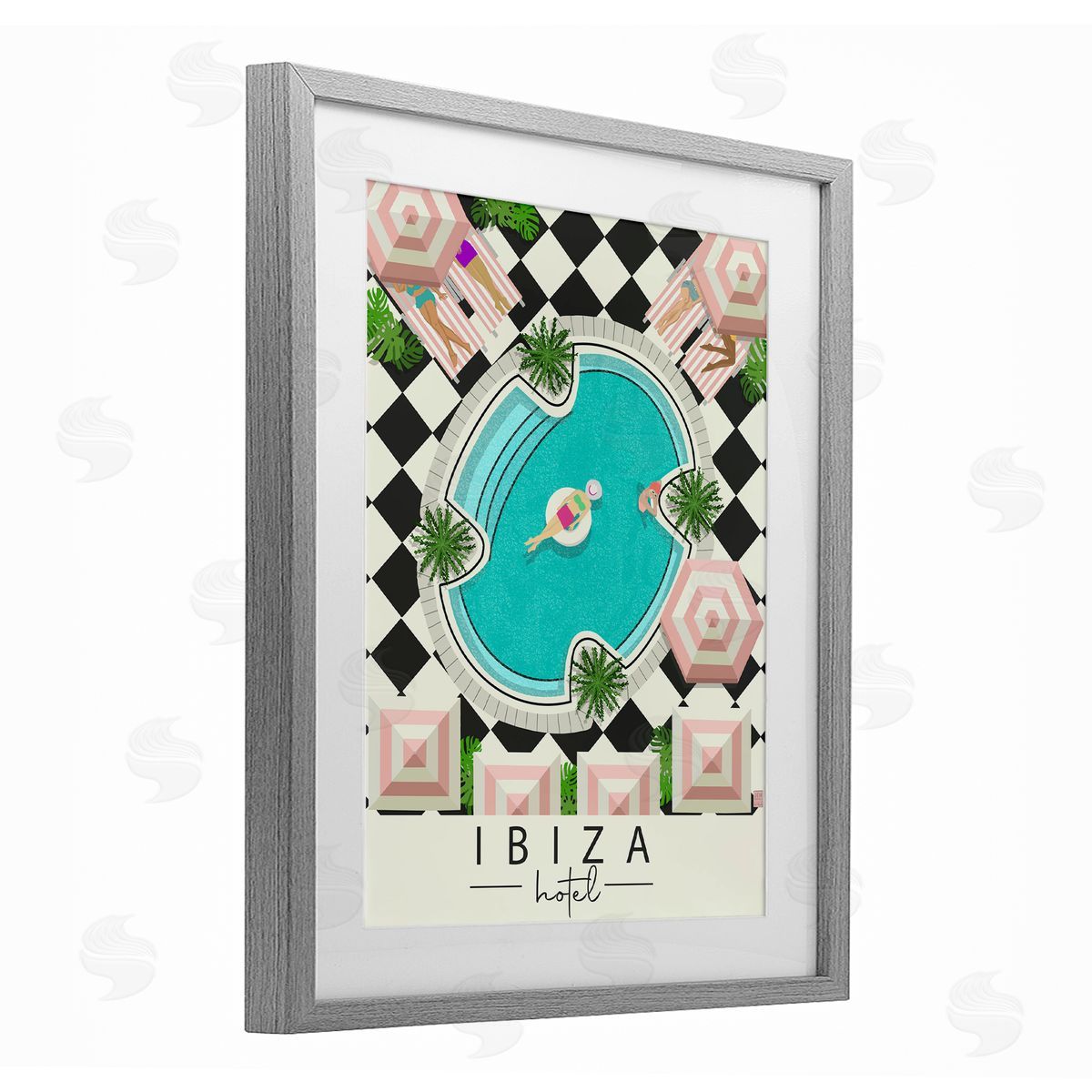 Jen bucheli Ibiza Hotel Pool Canvas Wall Art Print
