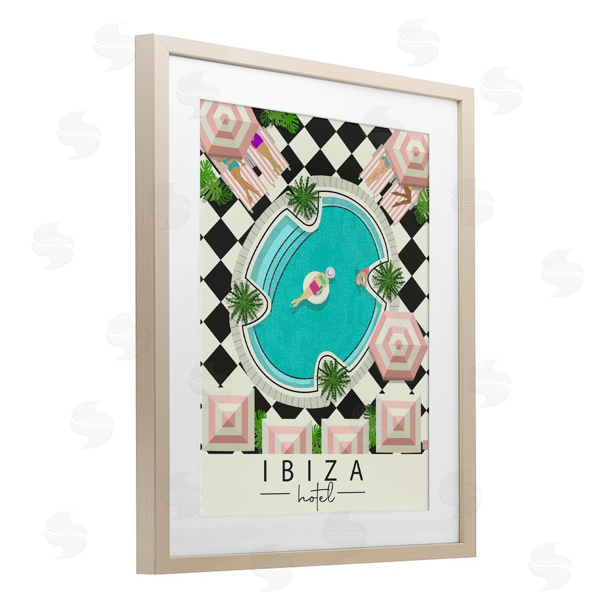 Jen bucheli Ibiza Hotel Pool Canvas Wall Art Print