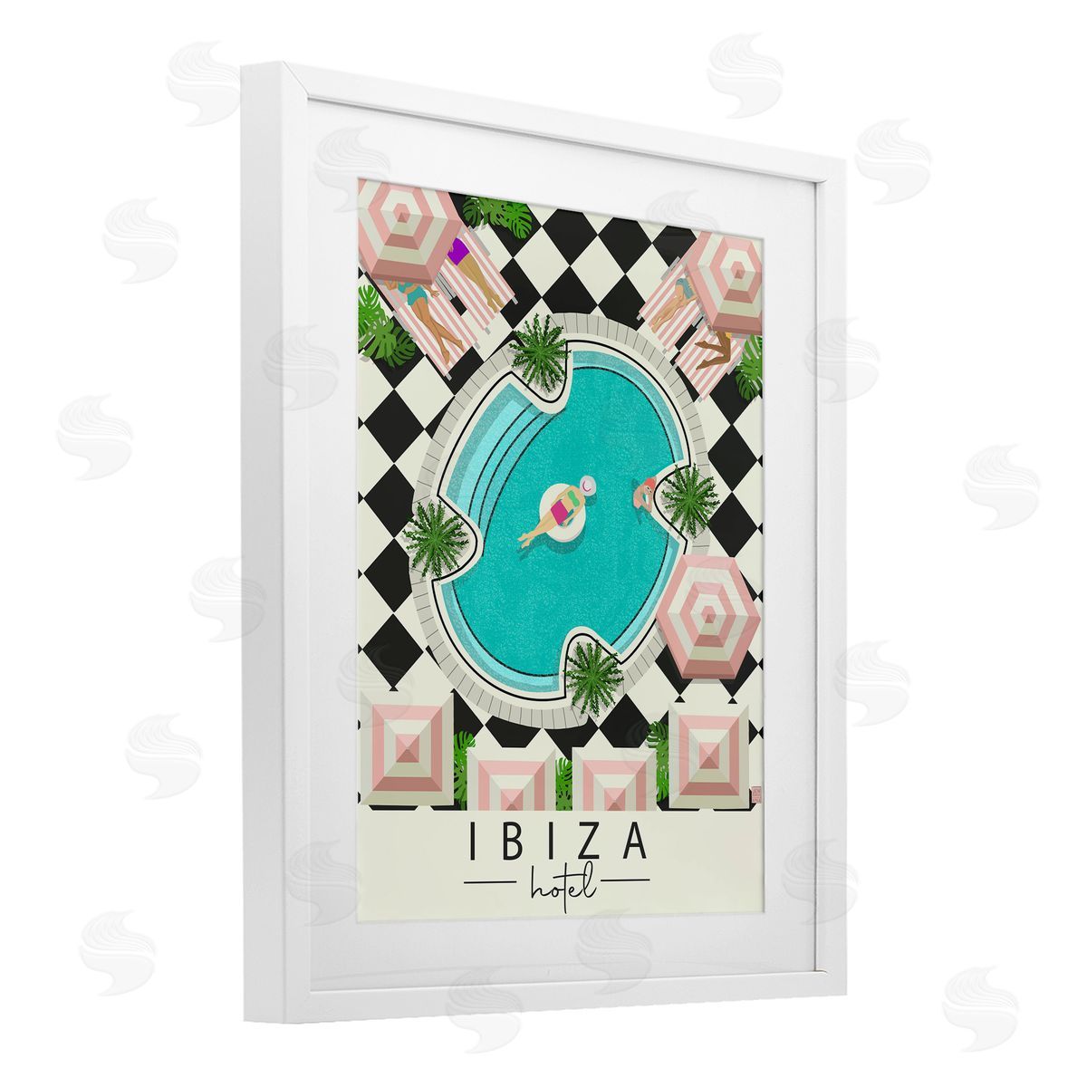 Jen bucheli Ibiza Hotel Pool Canvas Wall Art Print
