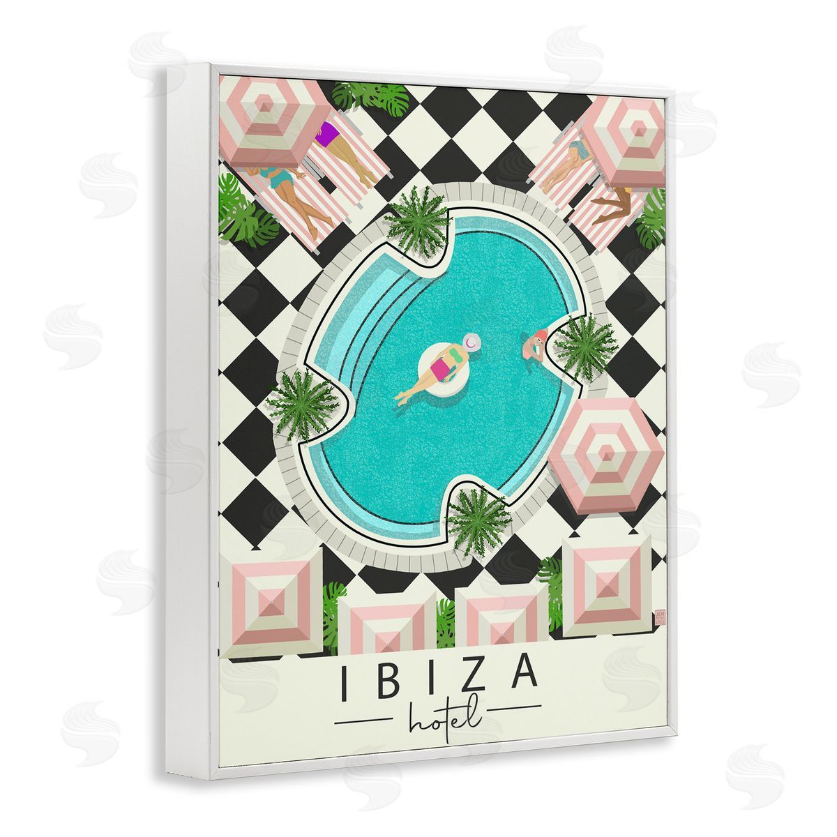 Jen bucheli Ibiza Hotel Pool Canvas Wall Art Print