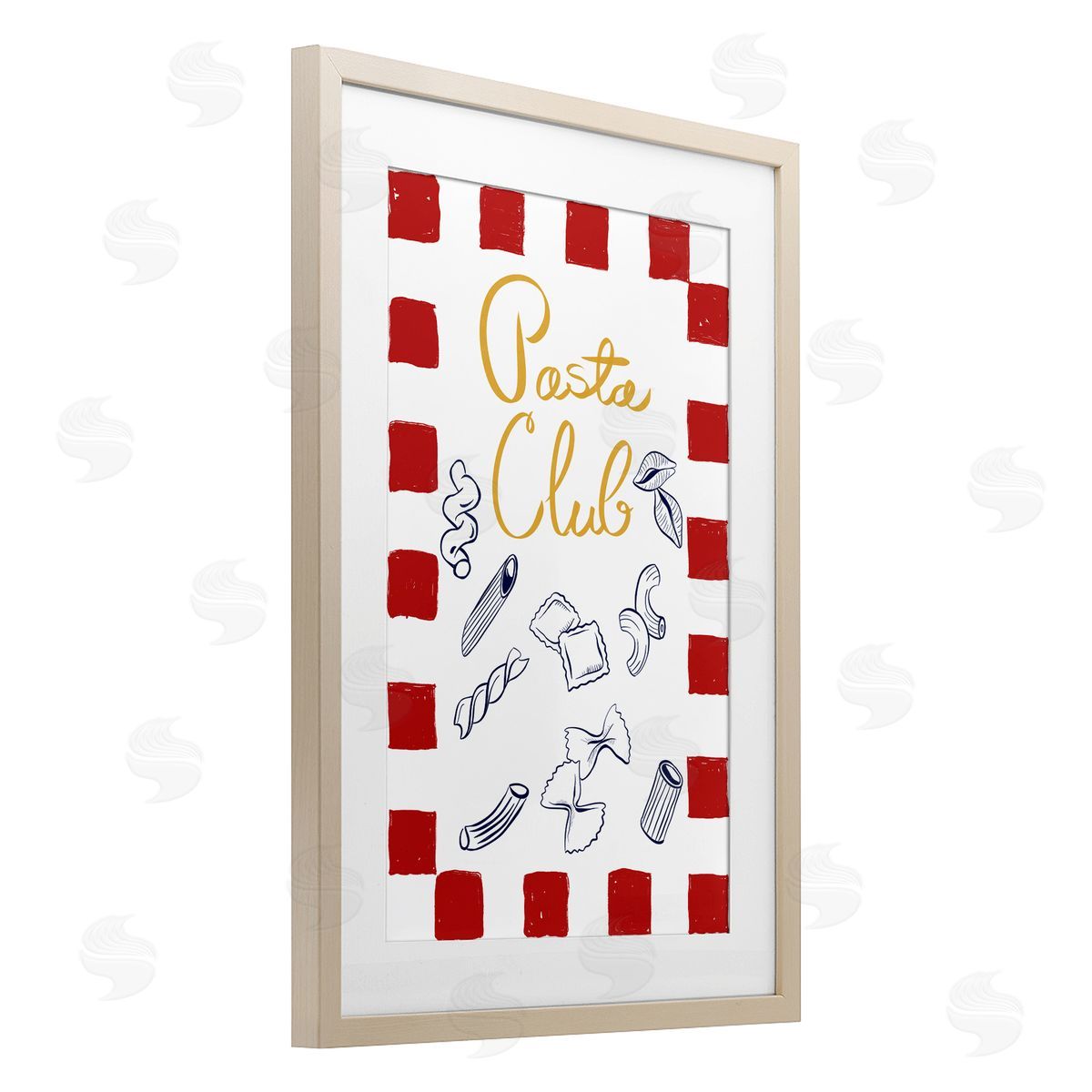 EMILY NAVAS Pasta Club Noodle Types Canvas Wall Art Print