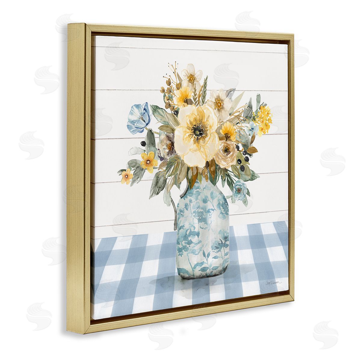 Carol Robinson Summer Bouquet Yellow Florals Canvas Wall Art Print