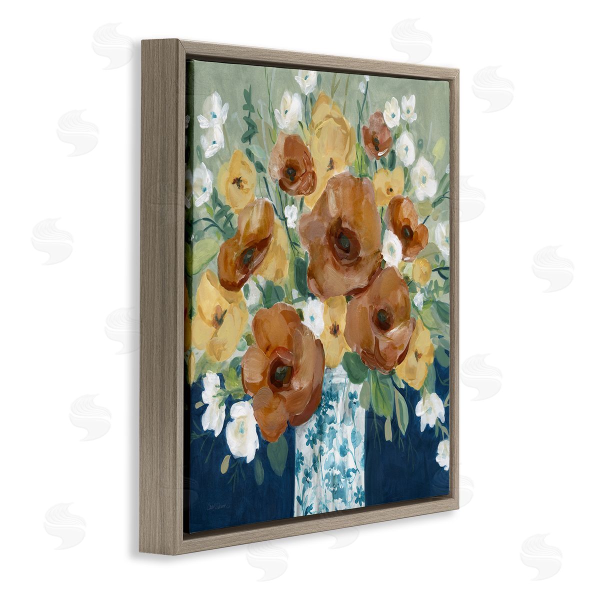 Carol Robinson Bold Poppies Orange Flowers Canvas Wall Art Print