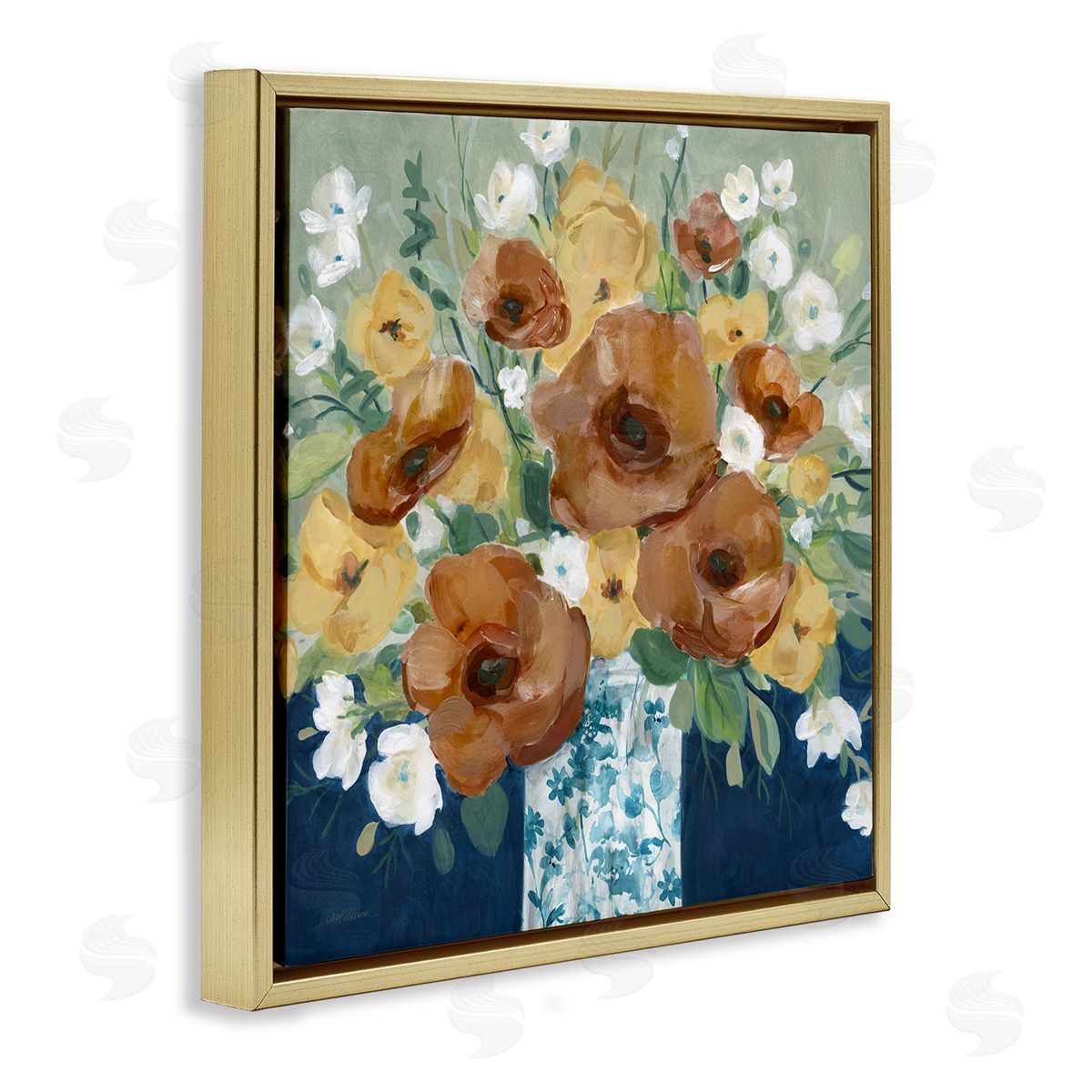 Carol Robinson Bold Poppies Orange Flowers Canvas Wall Art Print