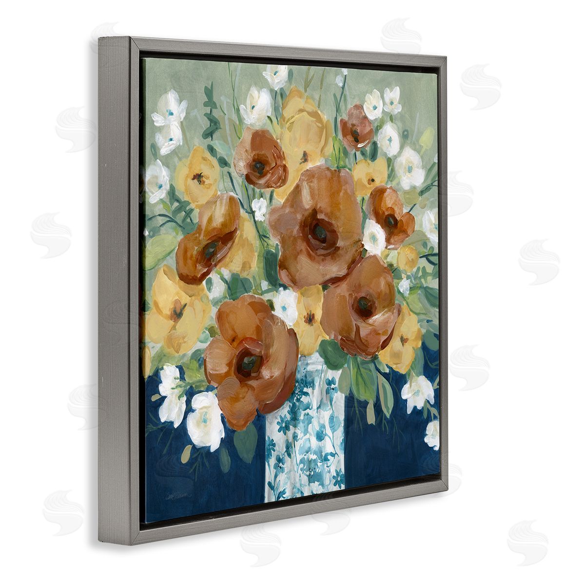 Carol Robinson Bold Poppies Orange Flowers Canvas Wall Art Print