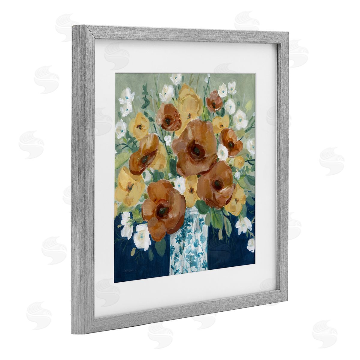 Carol Robinson Bold Poppies Orange Flowers Canvas Wall Art Print