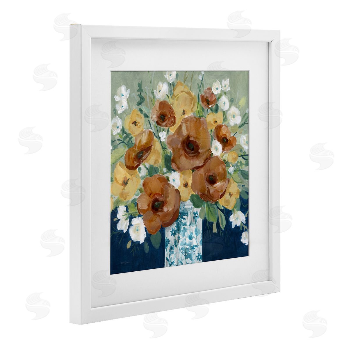 Carol Robinson Bold Poppies Orange Flowers Canvas Wall Art Print