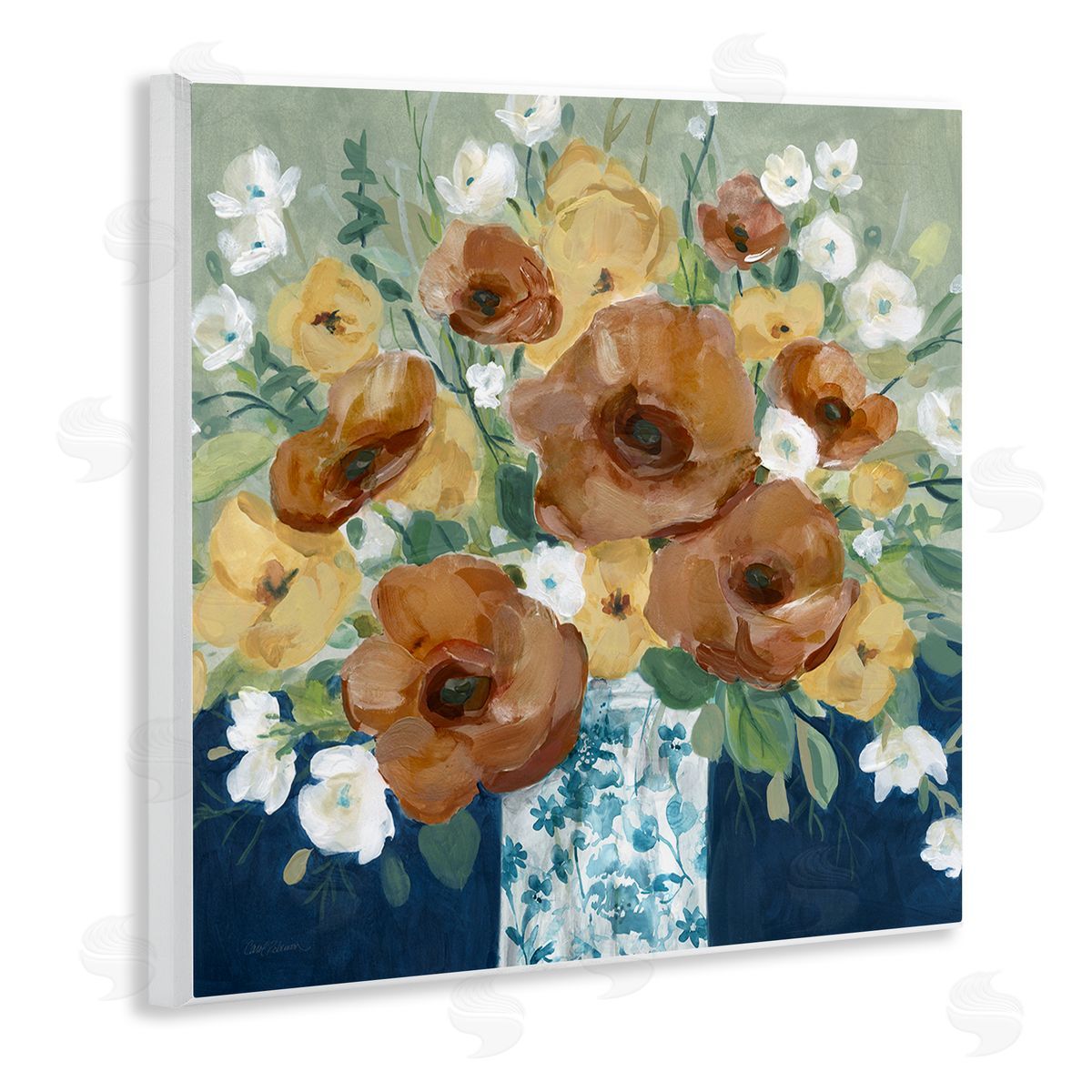 Carol Robinson Bold Poppies Orange Flowers Canvas Wall Art Print