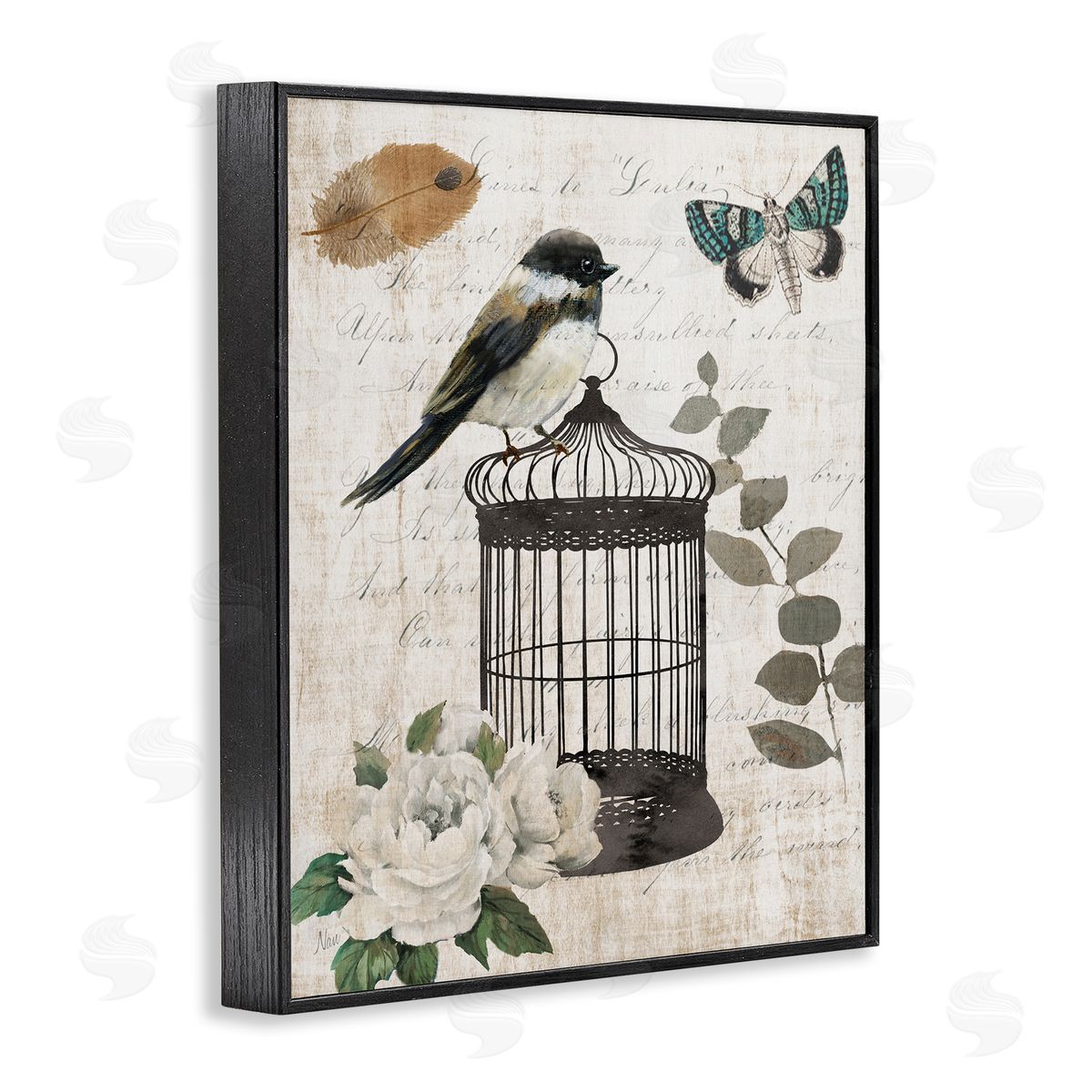 Nan Vintage Menagerie Bird Canvas Wall Art Print