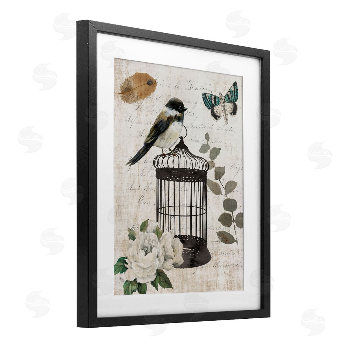Nan Vintage Menagerie Bird Canvas Wall Art Print