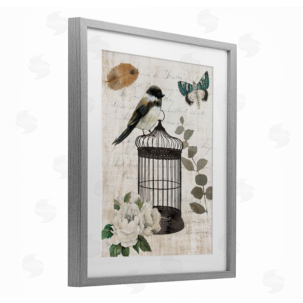 Nan Vintage Menagerie Bird Canvas Wall Art Print