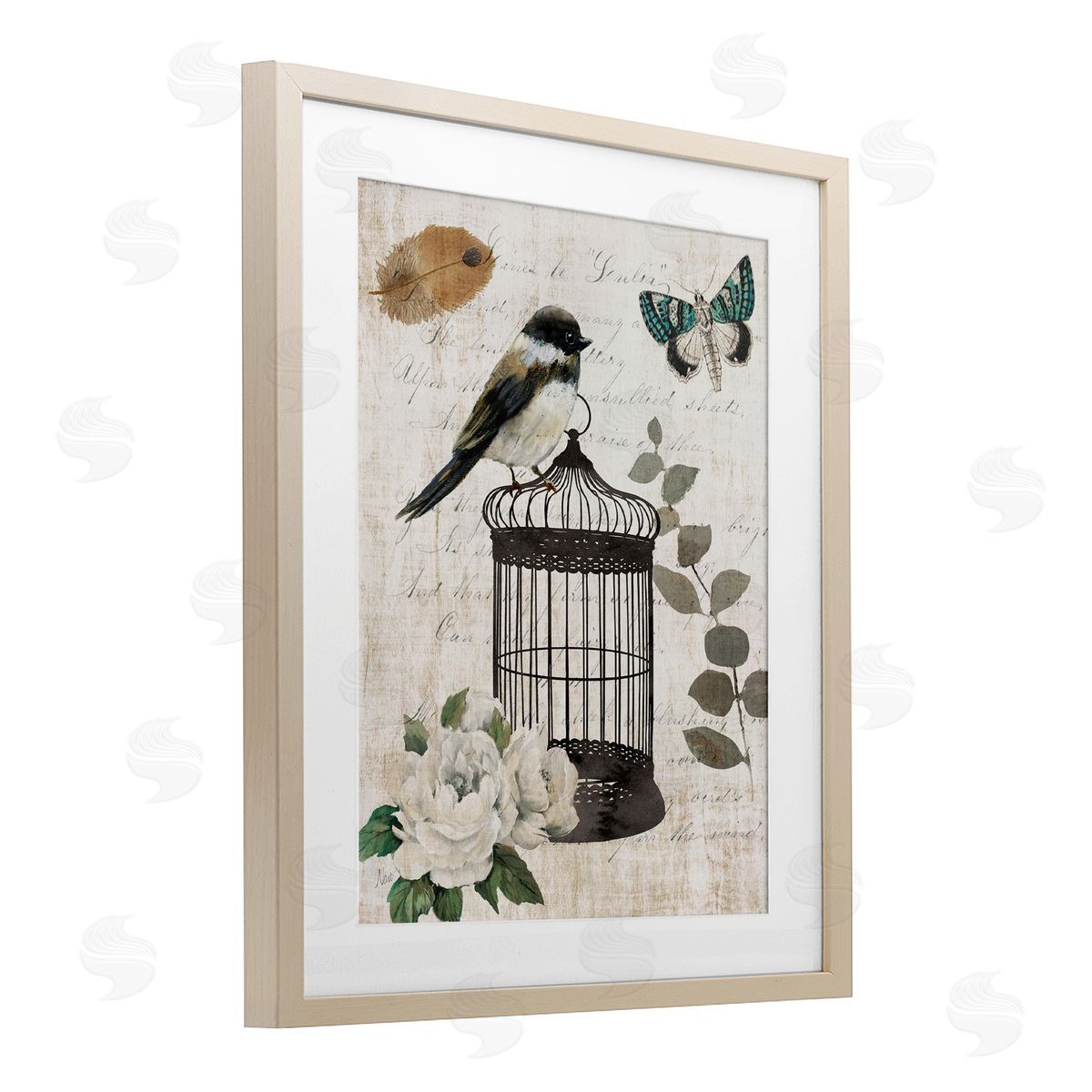 Nan Vintage Menagerie Bird Canvas Wall Art Print