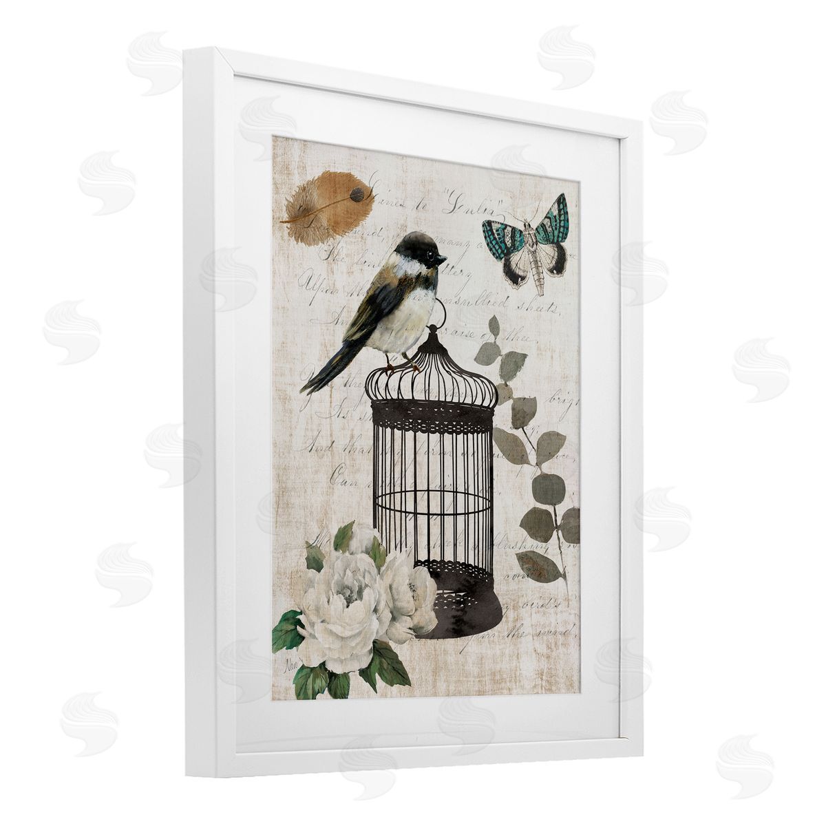 Nan Vintage Menagerie Bird Canvas Wall Art Print