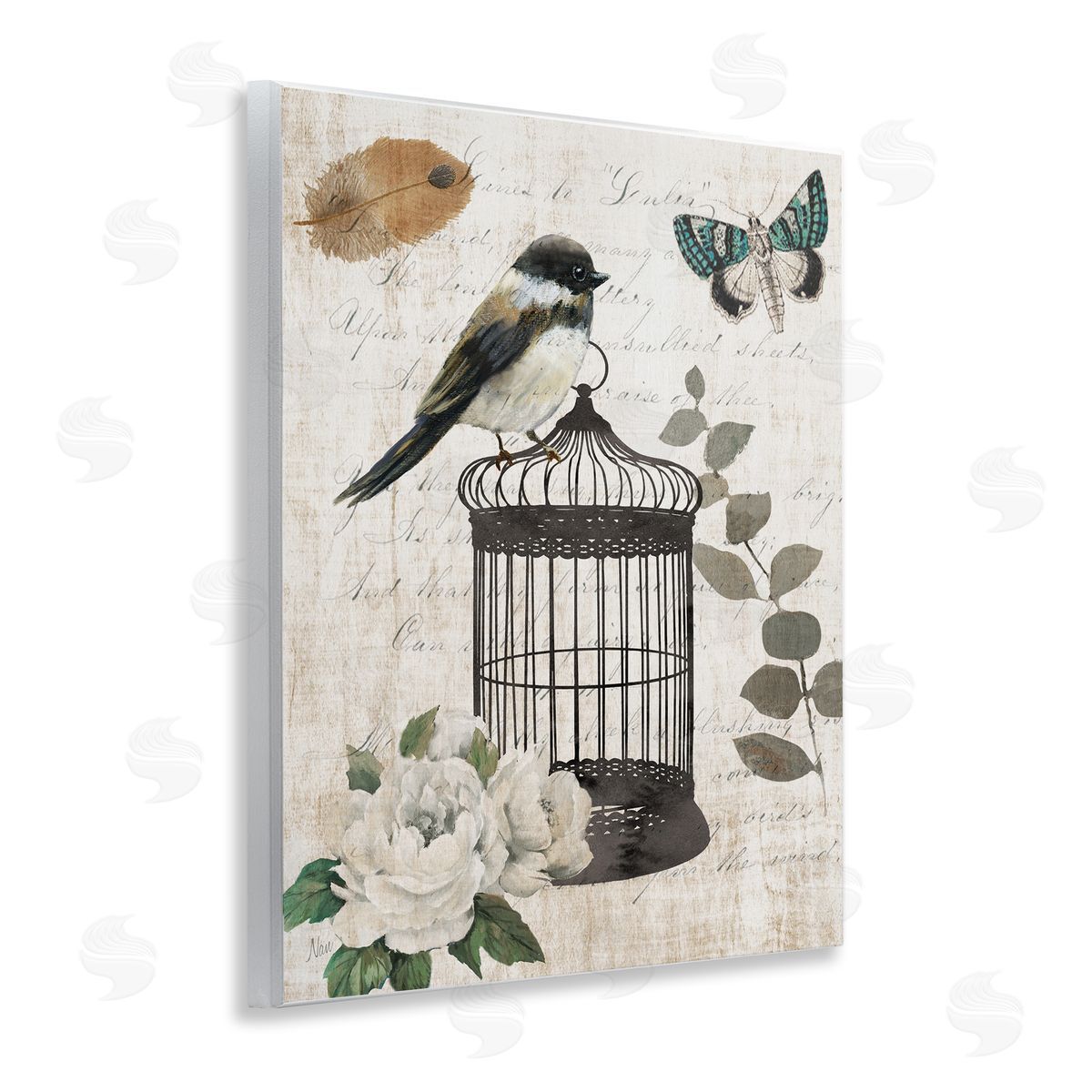 Nan Vintage Menagerie Bird Canvas Wall Art Print
