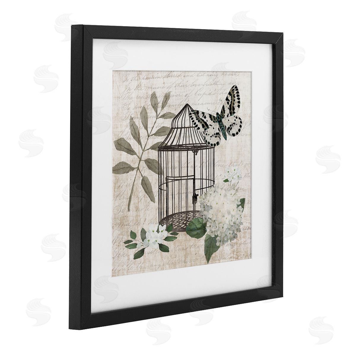 Nan Vintage Menagerie Butterfly Florals Canvas Wall Art Print