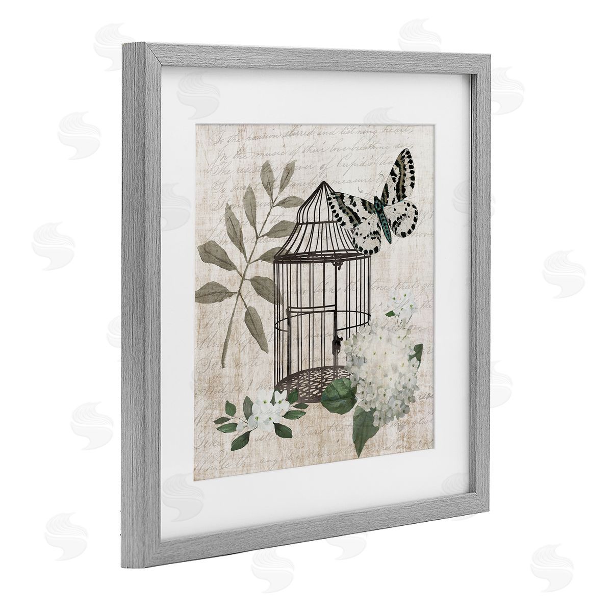 Nan Vintage Menagerie Butterfly Florals Canvas Wall Art Print