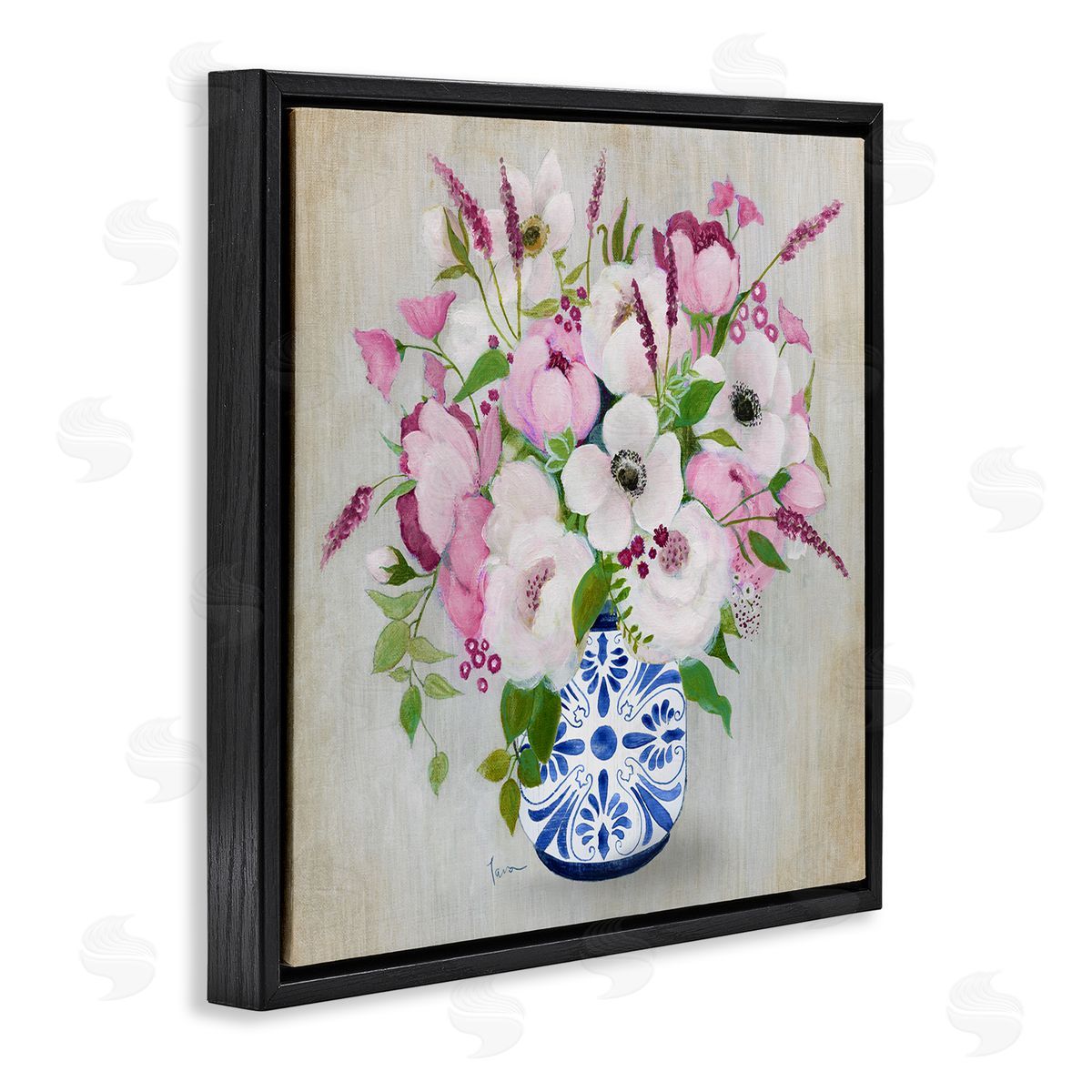 Janet Tava Pink Flower Chinoiserie Canvas Wall Art Print