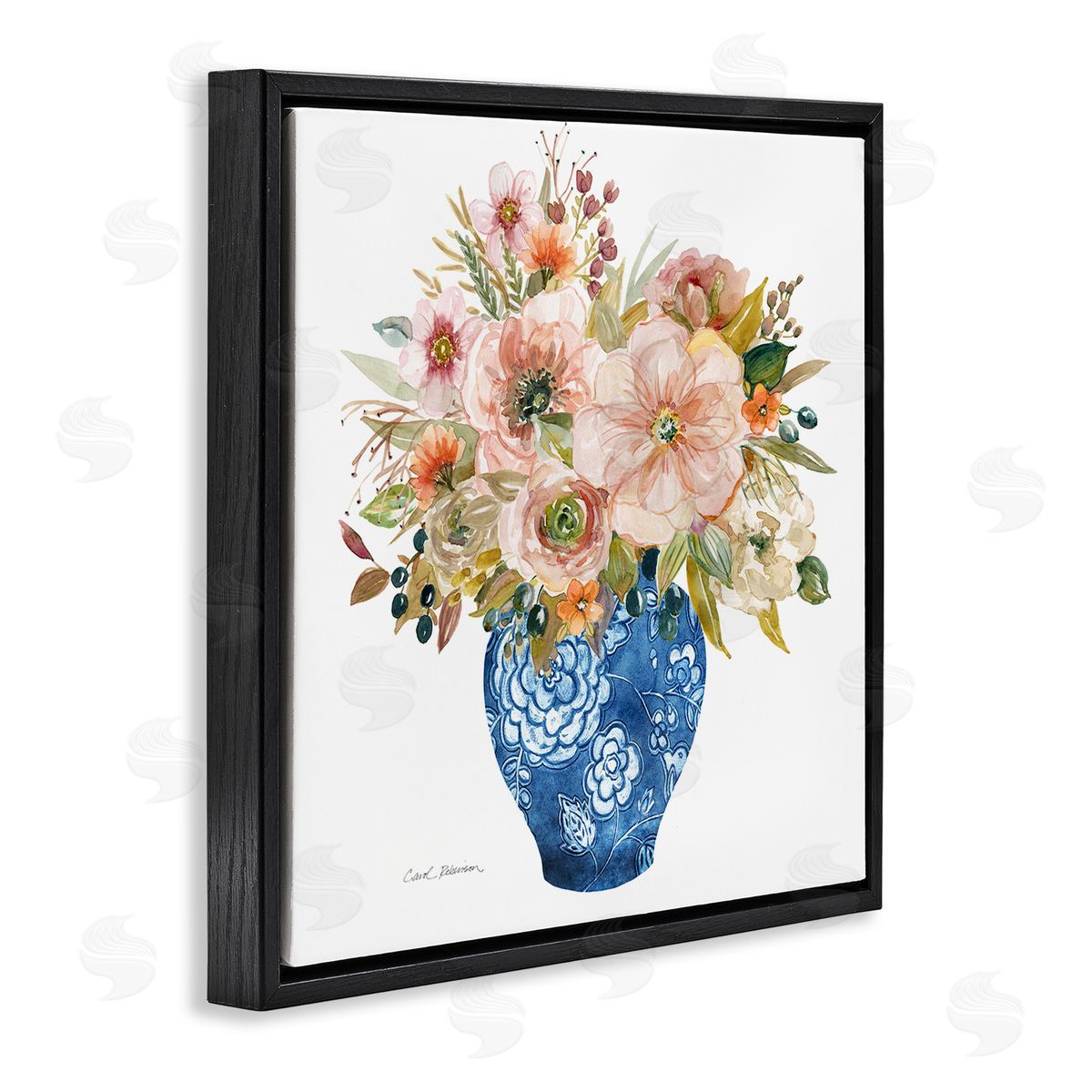 Carol Robinson Sunny Chinoiserie Pink Florals Canvas Wall Art Print