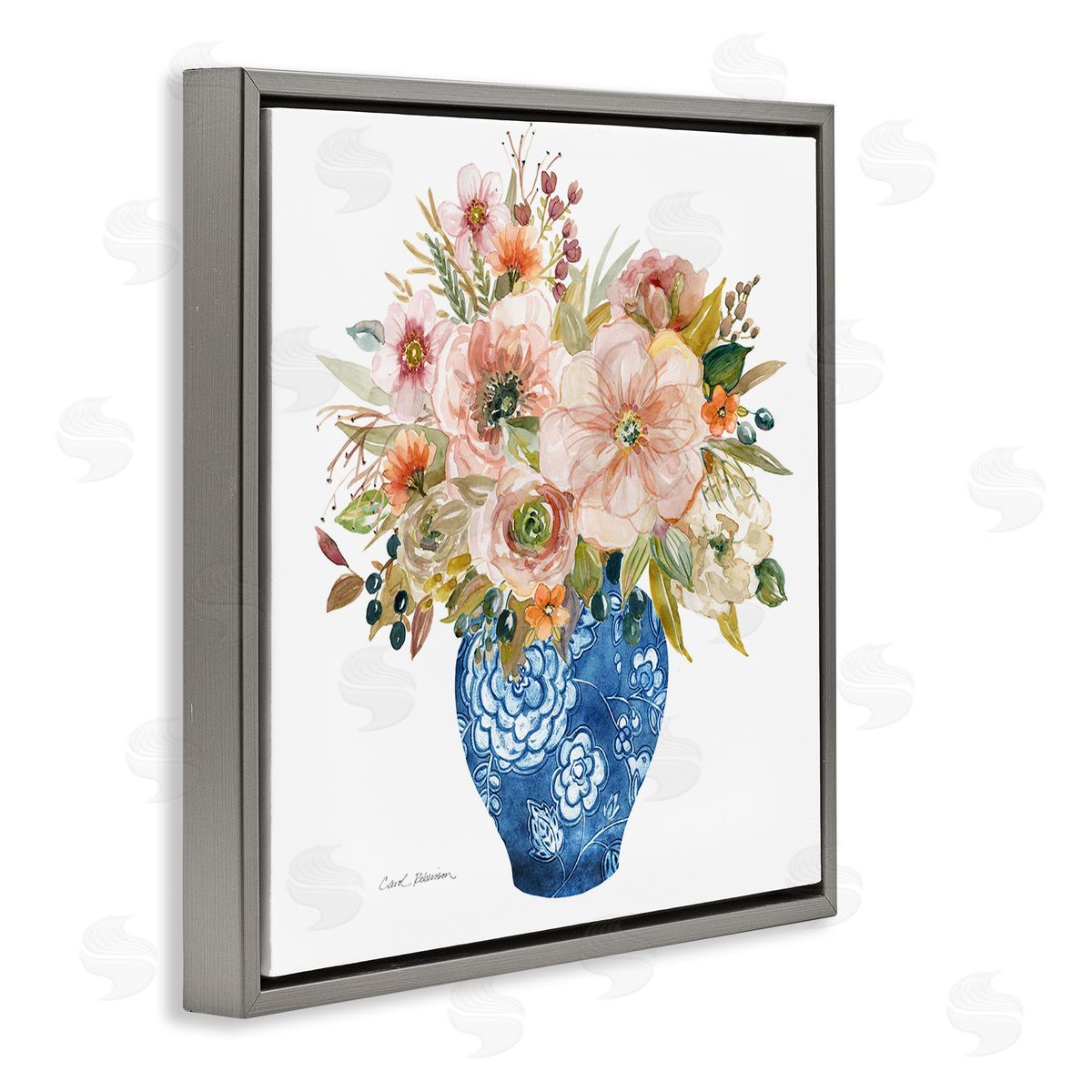 Carol Robinson Sunny Chinoiserie Pink Florals Canvas Wall Art Print