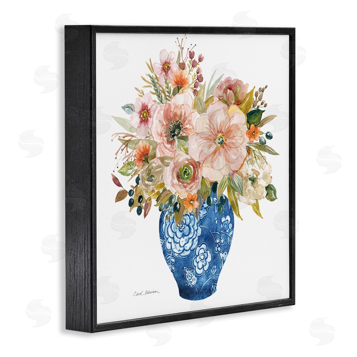 Carol Robinson Sunny Chinoiserie Pink Florals Canvas Wall Art Print