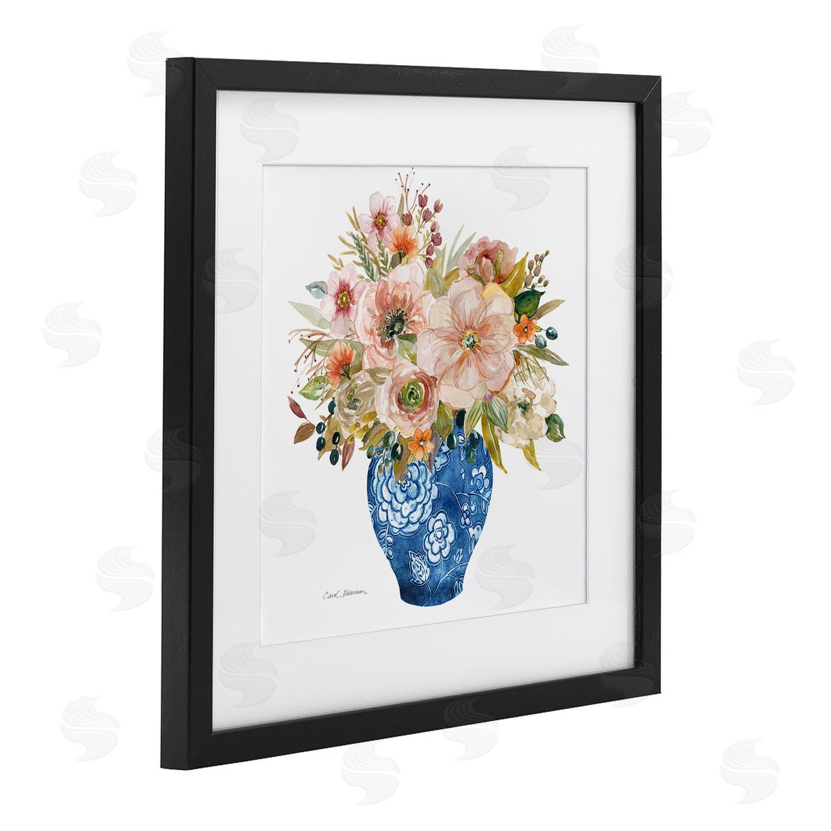 Carol Robinson Sunny Chinoiserie Pink Florals Canvas Wall Art Print