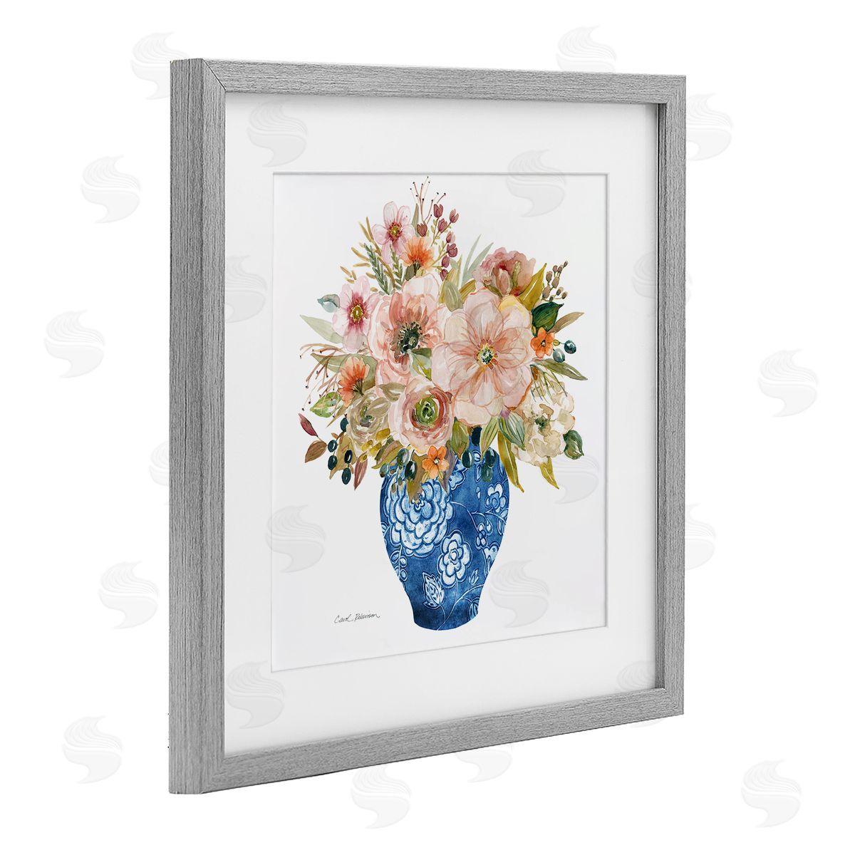 Carol Robinson Sunny Chinoiserie Pink Florals Canvas Wall Art Print