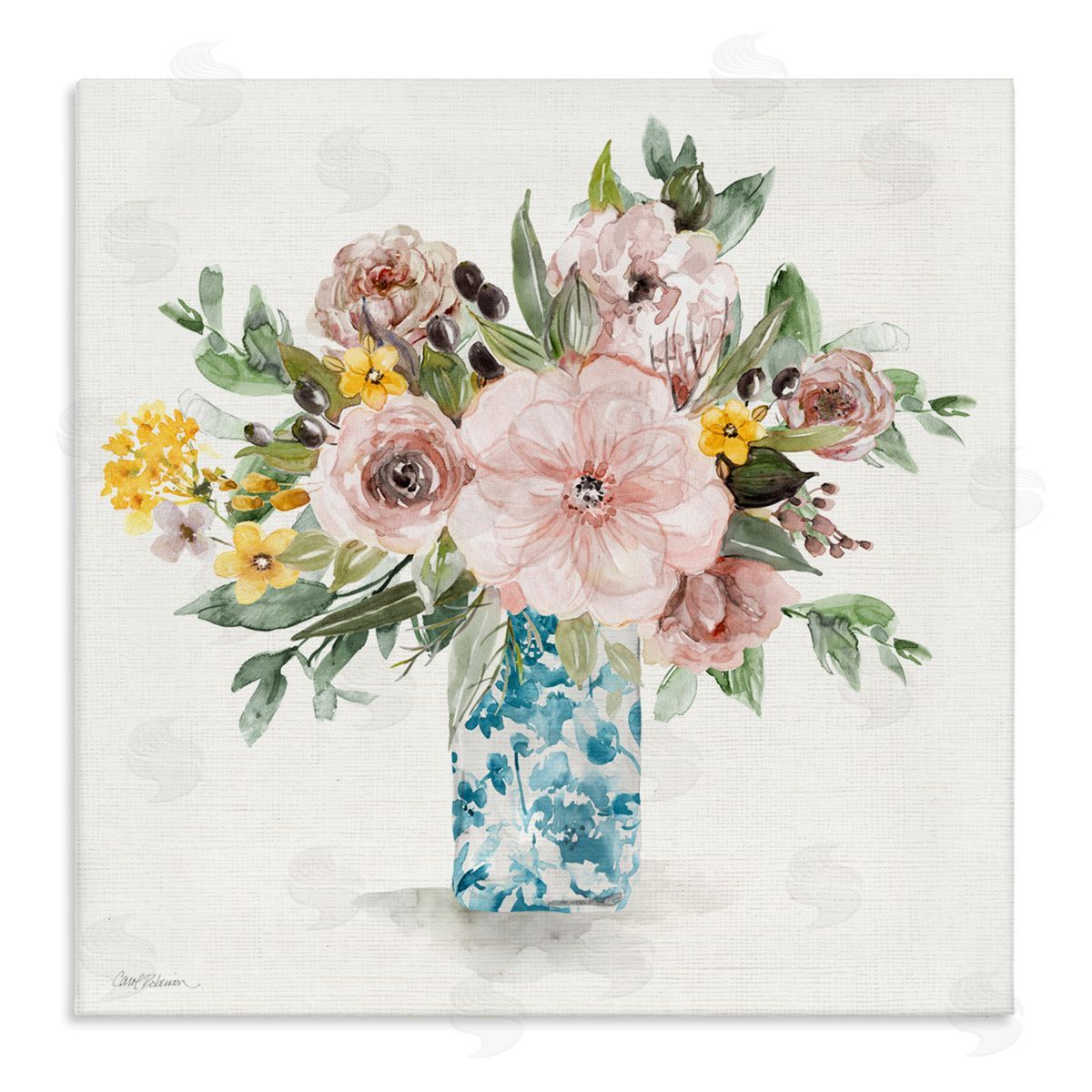 Carol Robinson Summer Chinoiserie Bouquet Canvas Wall Art Print