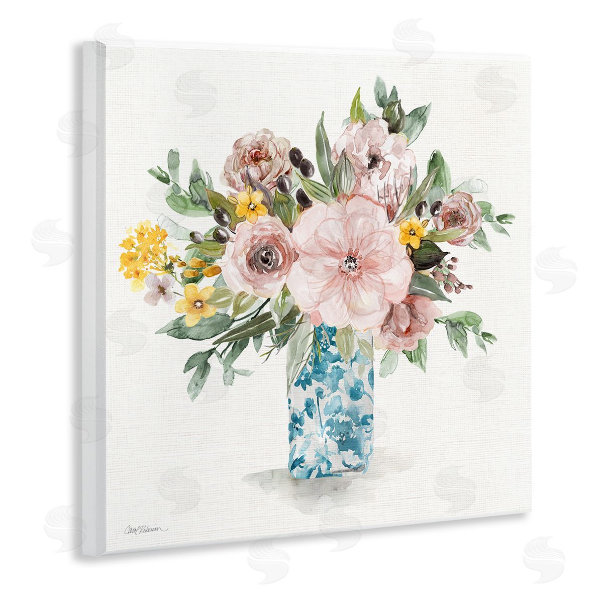 Carol Robinson Summer Chinoiserie Bouquet Canvas Wall Art Print