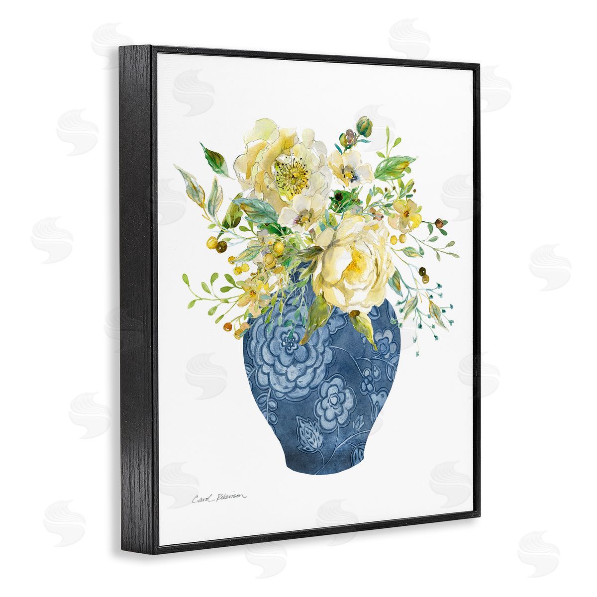 Carol Robinson Sunny Chinoiserie Yellow Florals Canvas Wall Art Print