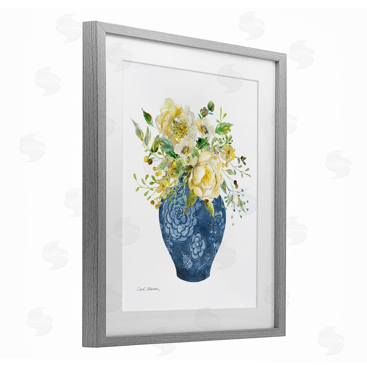 Carol Robinson Sunny Chinoiserie Yellow Florals Canvas Wall Art Print