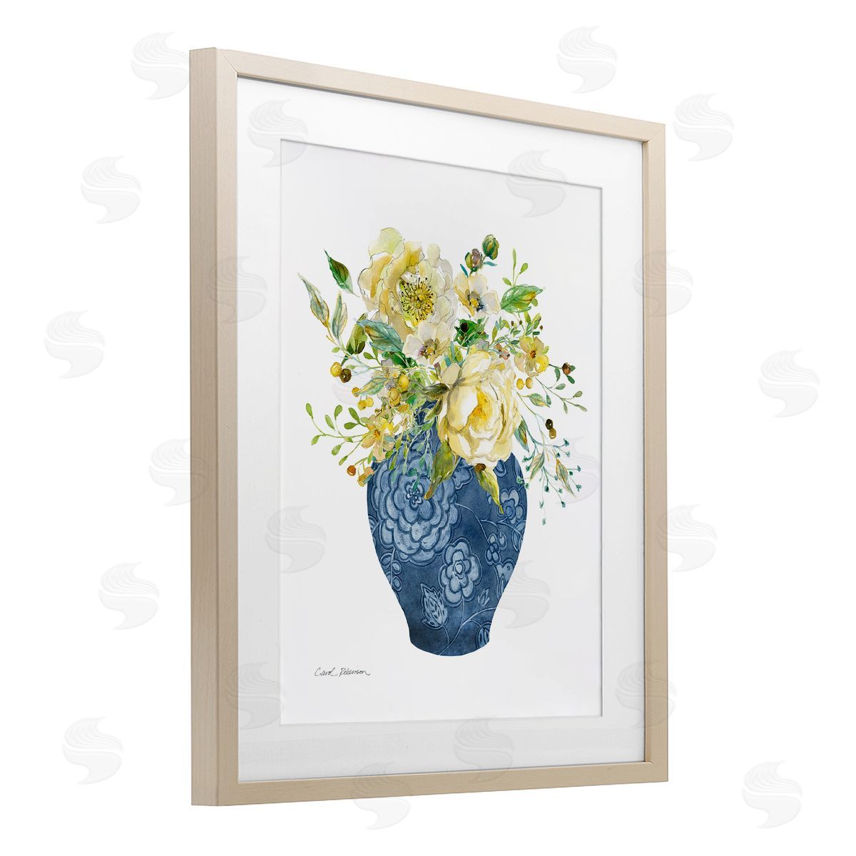 Carol Robinson Sunny Chinoiserie Yellow Florals Canvas Wall Art Print