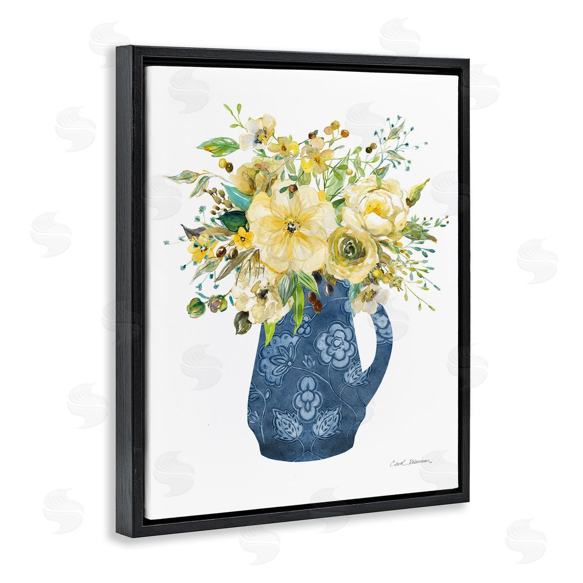 Carol Robinson Sunny Chinoiserie Yellow Bouquet Canvas Wall Art Print