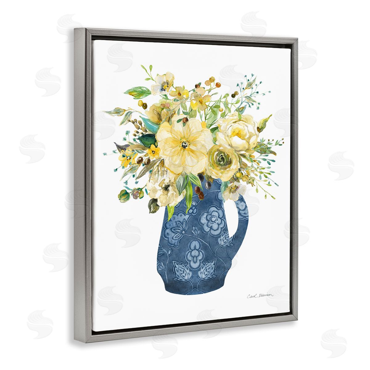 Carol Robinson Sunny Chinoiserie Yellow Bouquet Canvas Wall Art Print