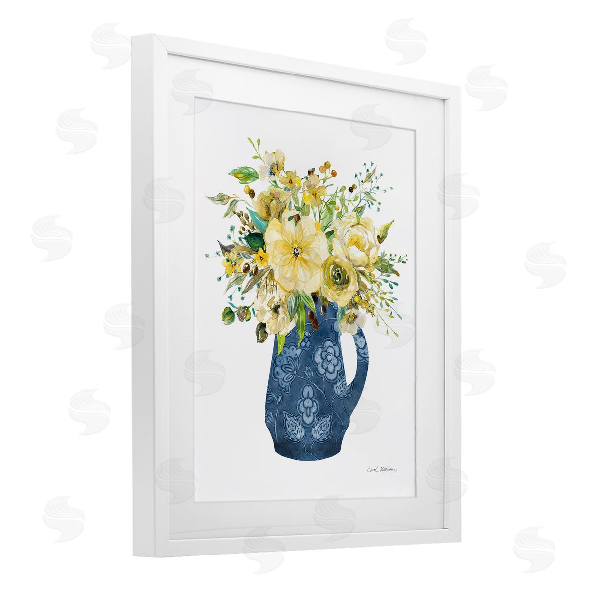 Carol Robinson Sunny Chinoiserie Yellow Bouquet Canvas Wall Art Print