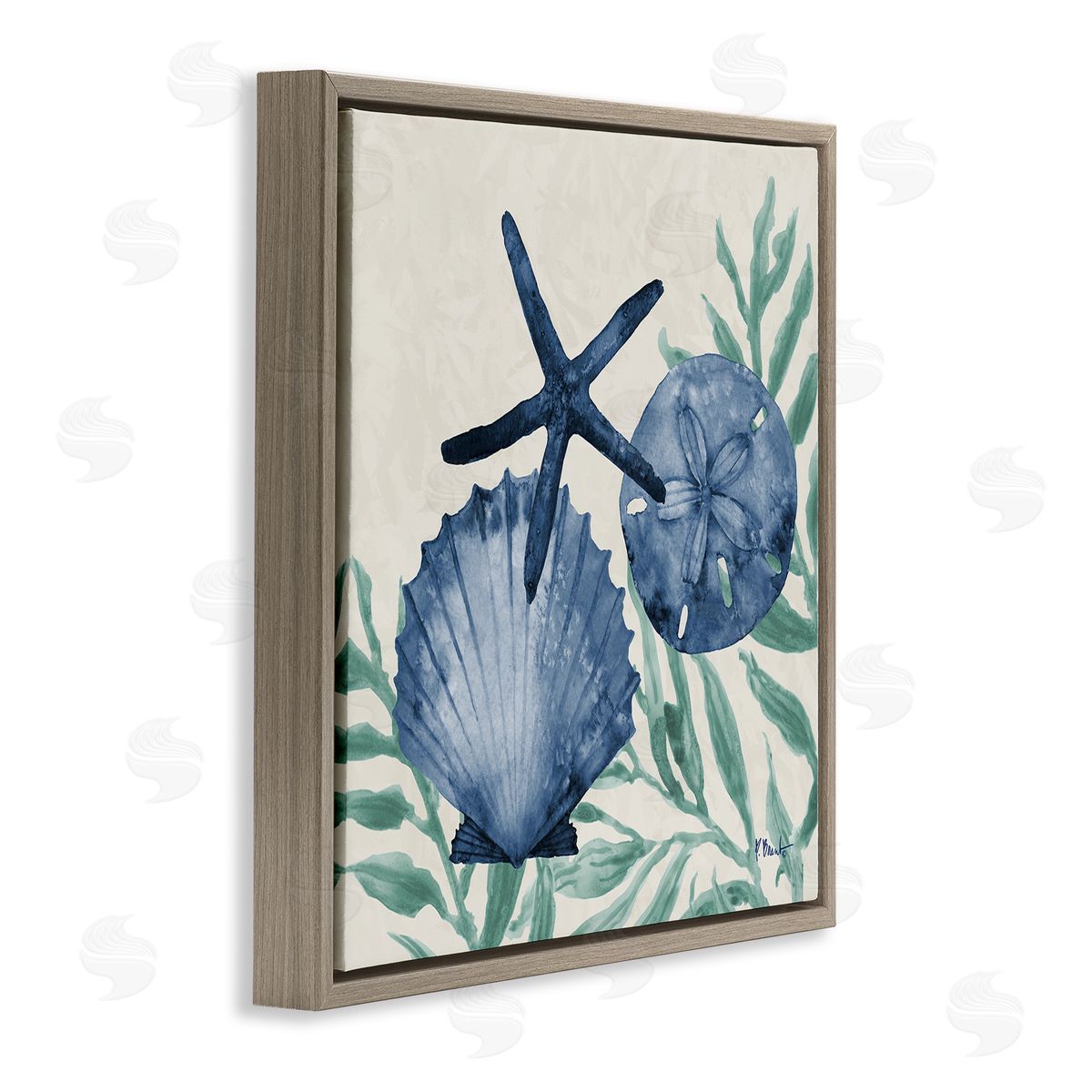 Paul Brent Tampico Shells in Blue Canvas Wall Art Print