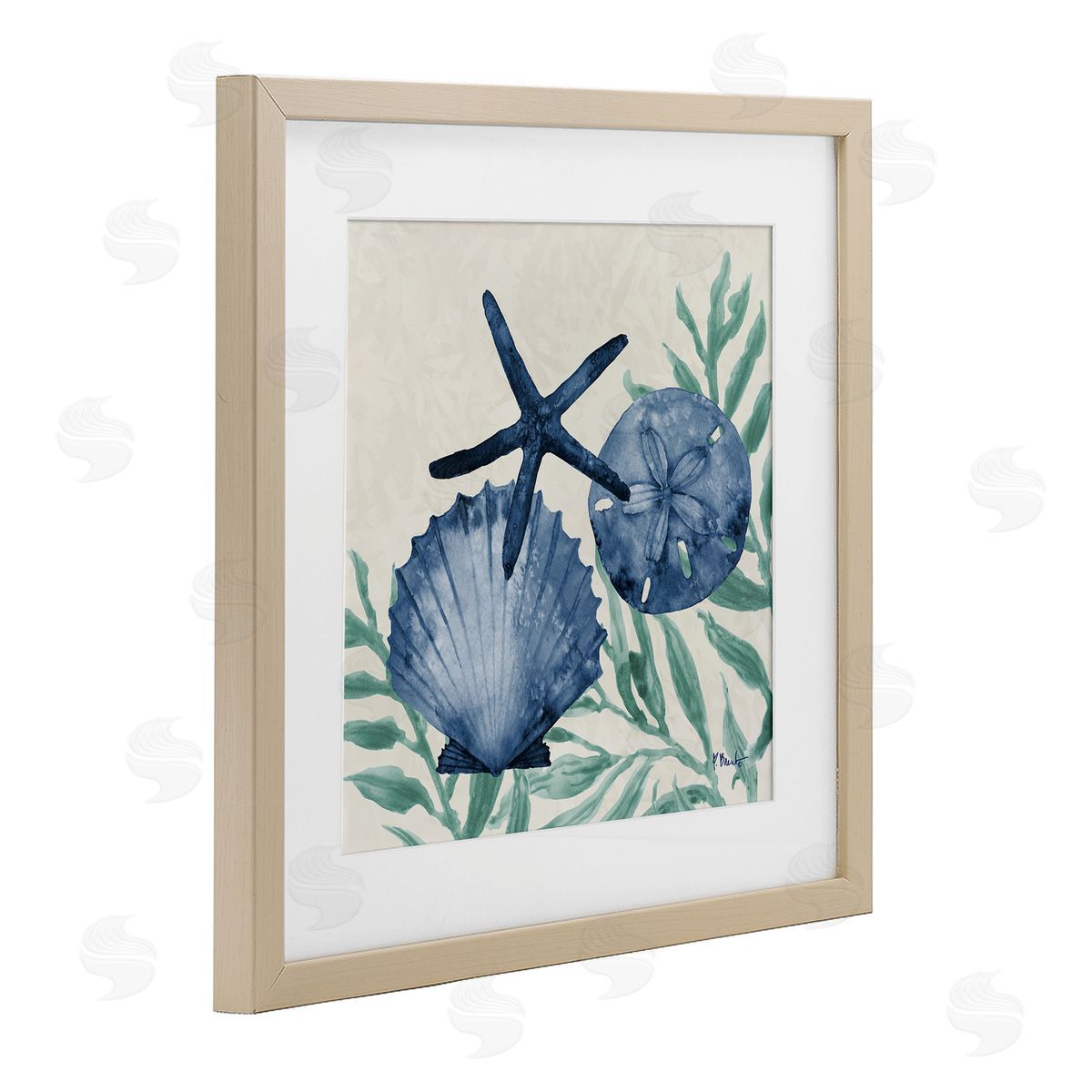 Paul Brent Tampico Shells in Blue Canvas Wall Art Print