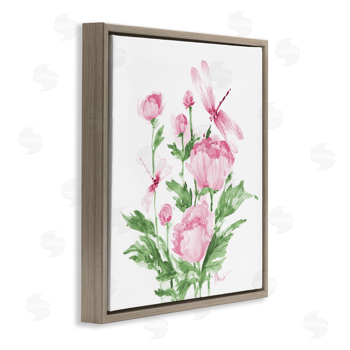 Paul Brent Province Peonies & Dragonfly Canvas Wall Art Print