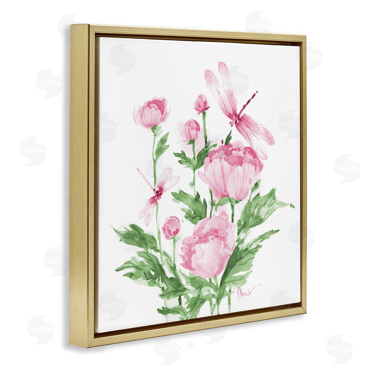 Paul Brent Province Peonies & Dragonfly Canvas Wall Art Print
