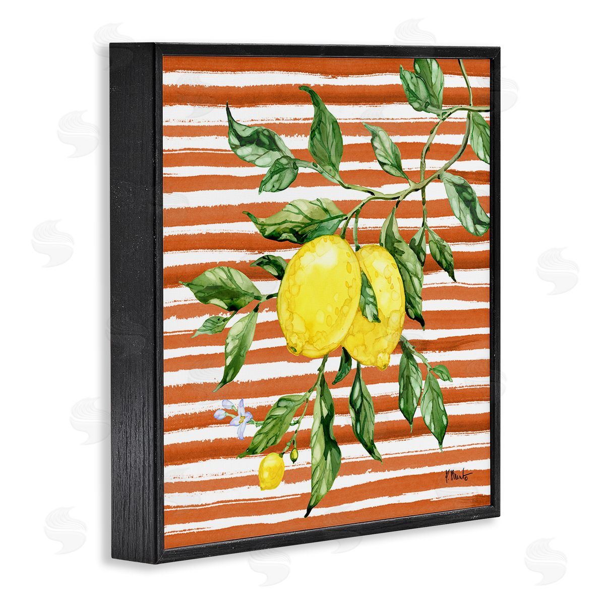 Paul Brent Juicy Lemon Vine on Red Canvas Wall Art Print