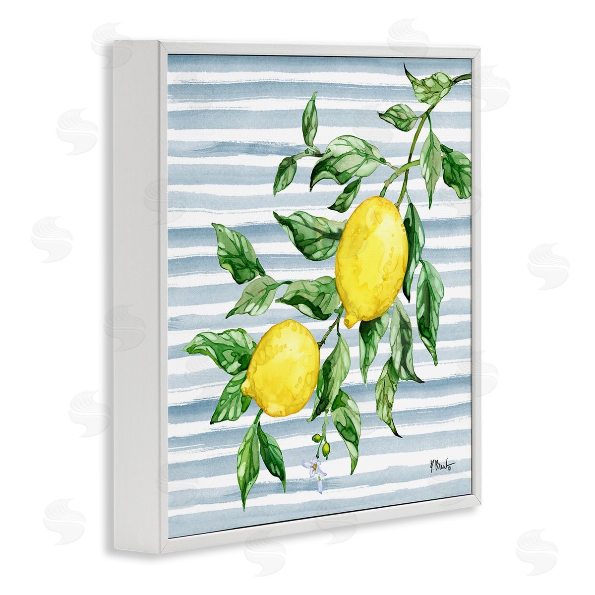 Paul Brent Juicy Lemon Vine on Blue Canvas Wall Art Print