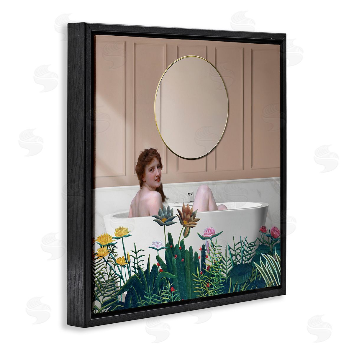 Seven Trees Design Vintage Lady in Bath Canvas Wall Art Print